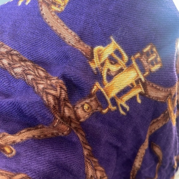 Ralph Lauren Purple equestrian print Tubular Infinity loop Scarf Black Purple 🟦 - Picture 6 of 6
